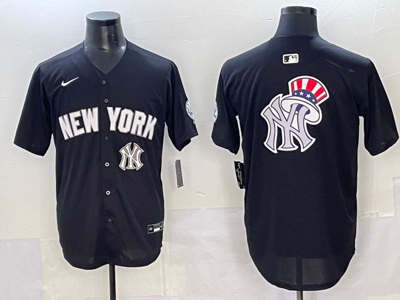 Men 2025 New York Yankees Blank Black Nike MLB Jersey style 0020
